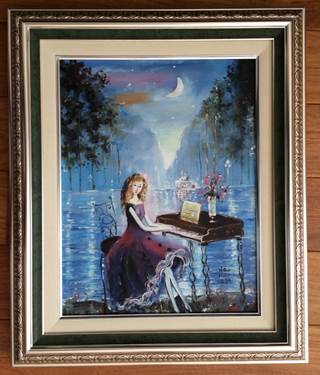 織田広比古 油彩画 1986年 女性像（織田広比古 パリの女達